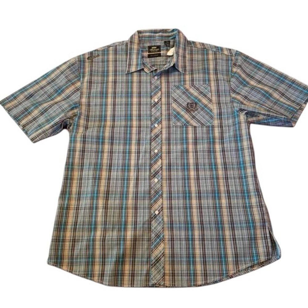 Akademiks Plaid Button Down Shirt 5XL